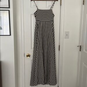 NWT Cupshe Black and Cream Striped Dress